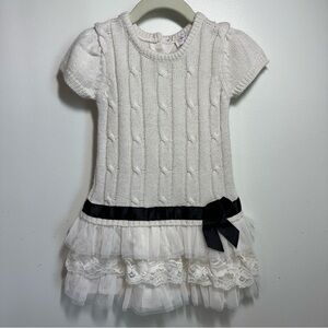 Children’s Place Sweater Dress 2T Tulle and Laced Bottom with Black Bow
